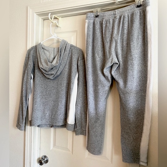 LKNEW Xersion Velour Activewear Set Girl’s PLUS XL / XXL Grey Zip Hoodie Pants - Picture 7 of 12